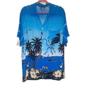Unisex Vtg Koah Funky Hawaiian Streetwear Beach & Palm Tree Design Size XL